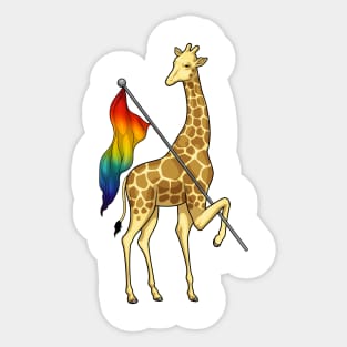 Giraffe Rainbow Flag Sticker